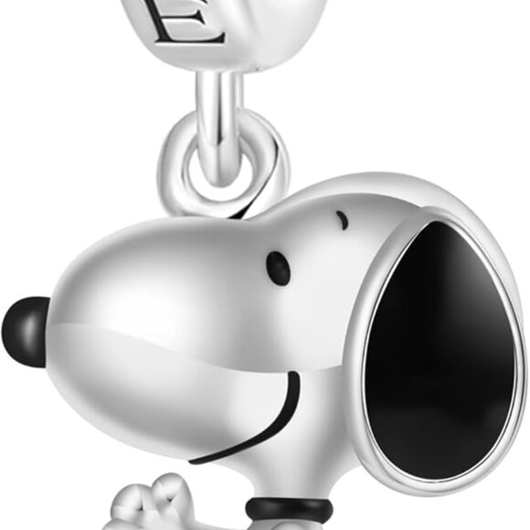 Peanuts Snoopy Pendant Charm Sterling Silver Dangle Jewelry for Women - Picture 1 of 7